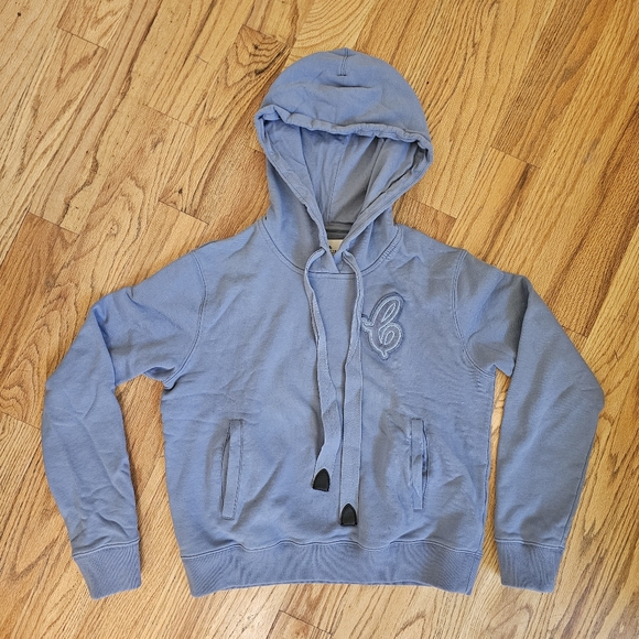 Coach $225 Size M Patch Hoodie Blue Fitted Designer Luxury Cotton Spring Unique - Picture 1 of 6